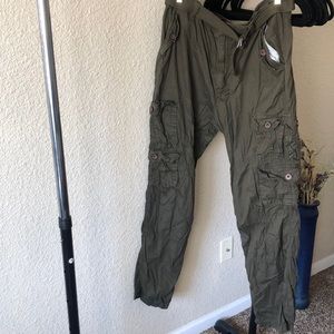 PjMark Olive Green Men Cargos